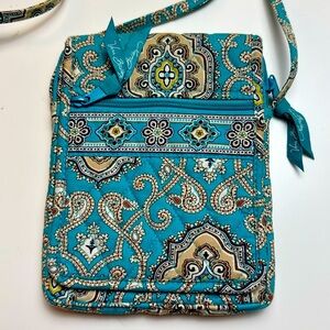 Vera Bradley Quilted Crossbody – Teal Paisley Print